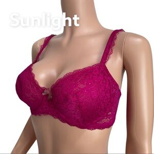 GILLIGAN&O’MALLEY Pink Lace Balconette bra SZ 36C